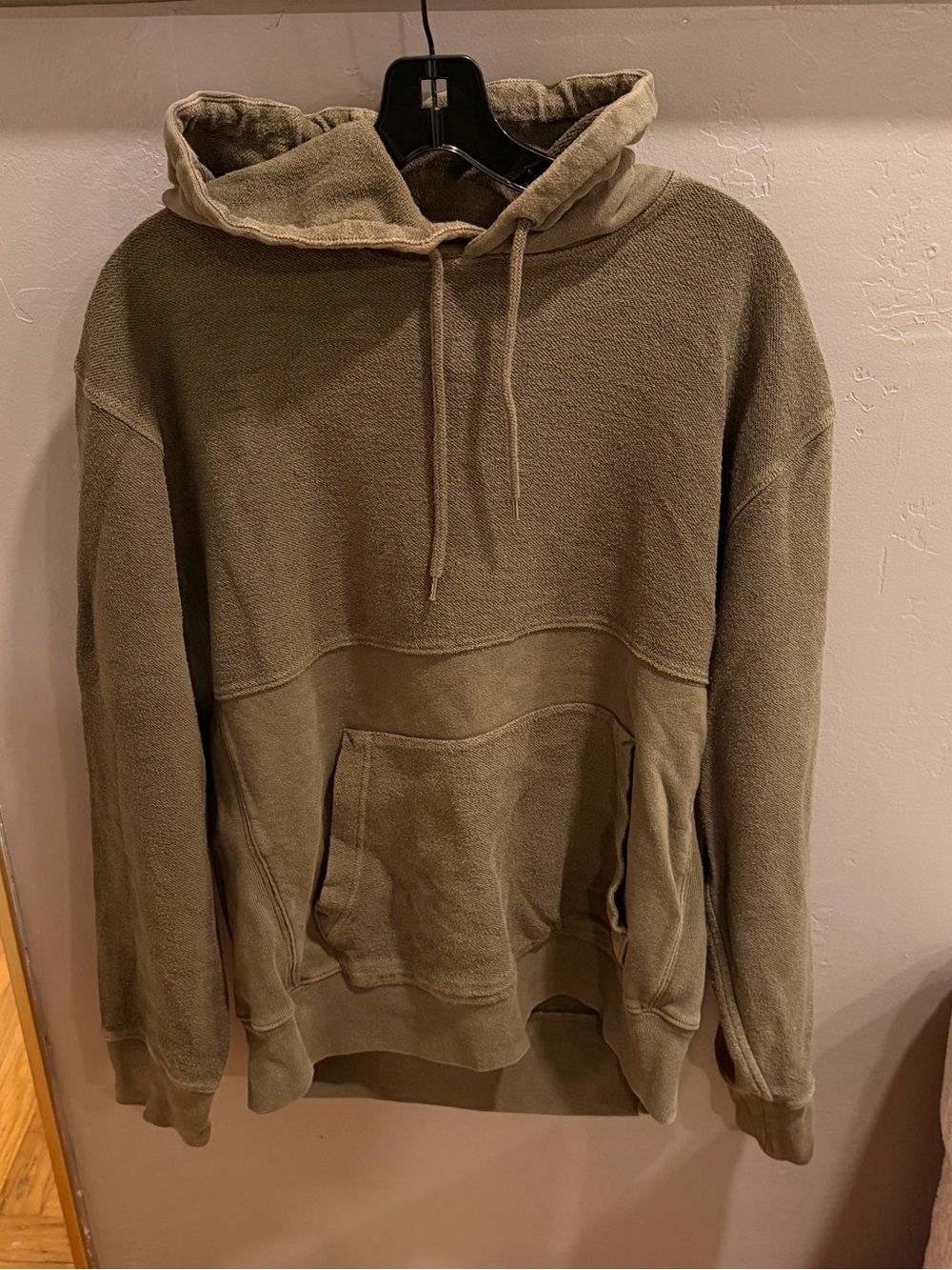 J. Crew Olive Green Thick Textured Cotton Hoodie EUC #453